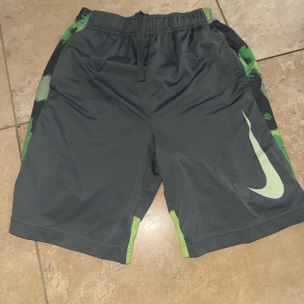 Nike Dri-FIT Gray Shorts with Green Highlights